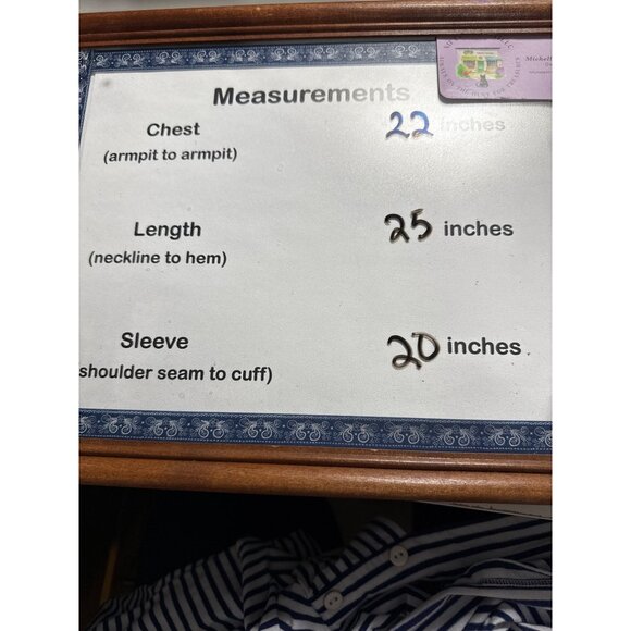 Talbots Plus Womens Nautical Striped Top Blue/White Button Detail Cotton X - Picture 7 of 7